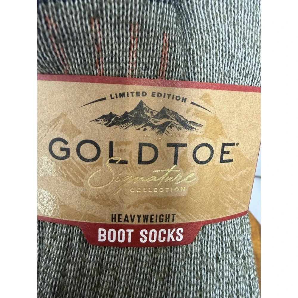 Gold Toe Signature Heavyweight Boot Socks Merino Wool Blend 2 Pair Size 6-12.5